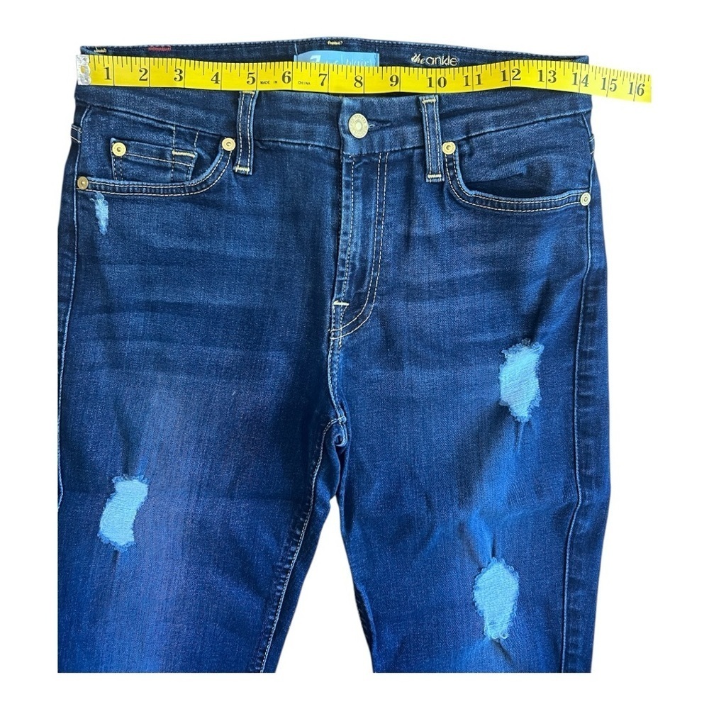 7 For All Mankind Distressed b(air) the ankle skinny jeans size 27 Women - Picture 7 of 14